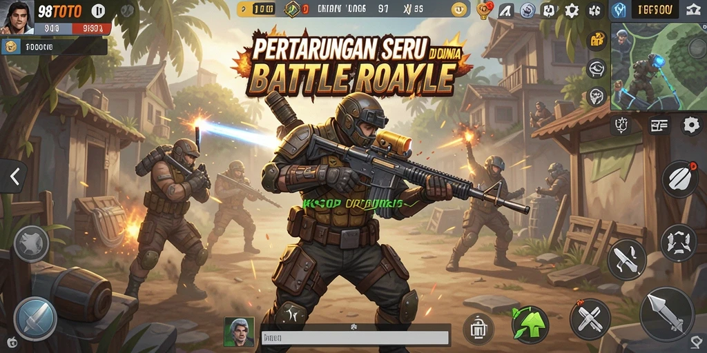Gameplay seru 98TOTO Battle Royale dengan pertempuran yang mendebarkan.