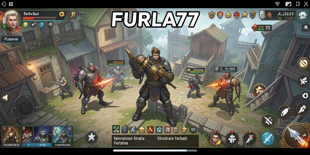 Screenshot gameplay FURLA77 yang menampilkan strategi pertempuran.