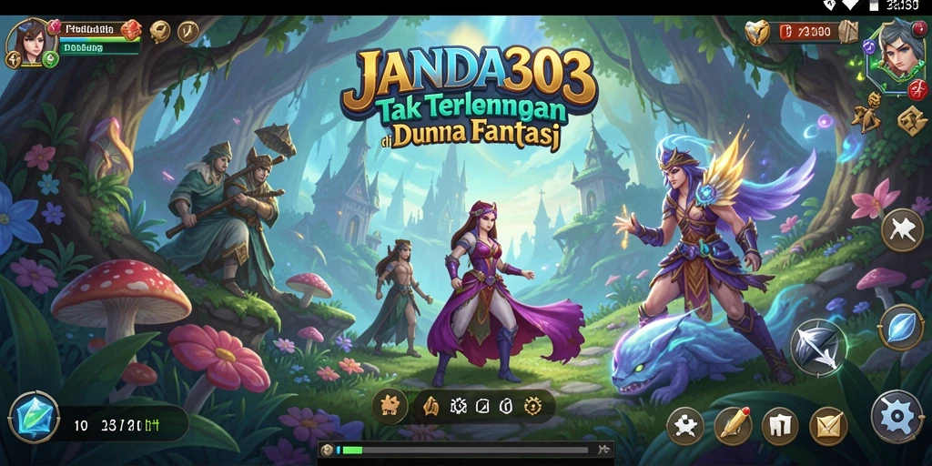 Screenshot menunjukkan karakter menjelajahi hutan misterius dalam game Adventure.