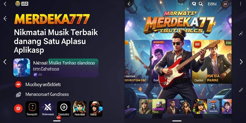 Tampilan gameplay MERDEKA777 dengan berbagai pilihan lagu dan fitur menarik.