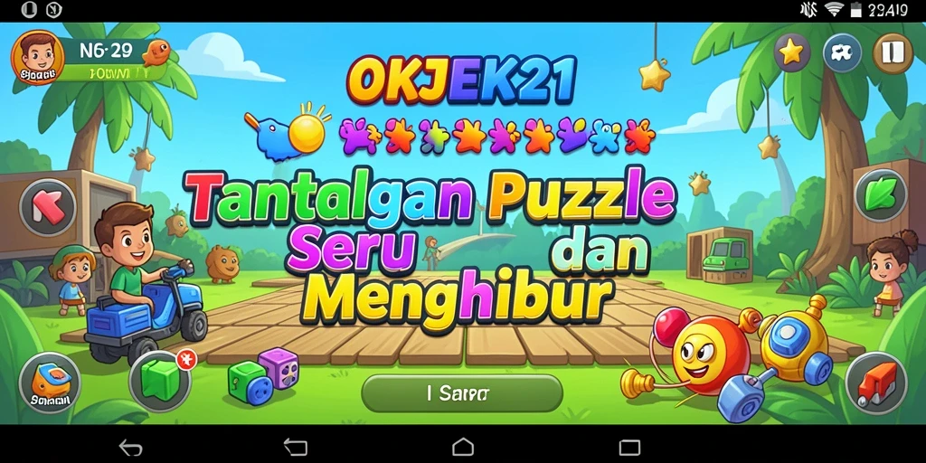 Tampilan gameplay OKJEK21 dengan tantangan puzzle yang menarik dan menantang.