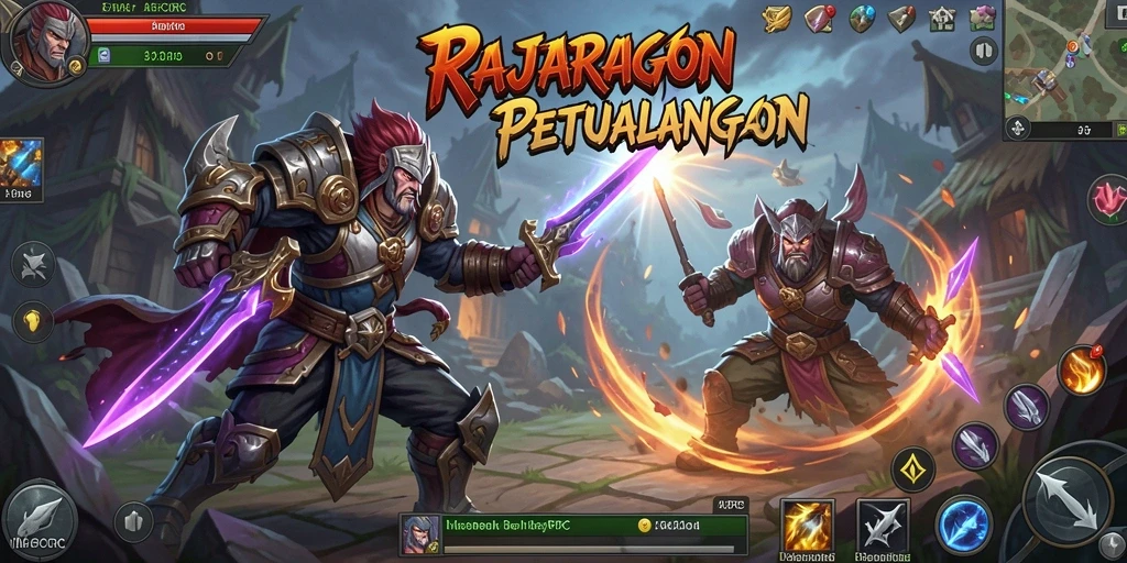 Tampilan seru saat bertarung di dunia <strong>RAJACORC</strong> yang menantang.