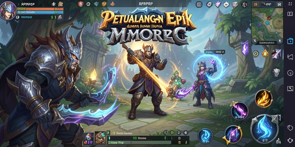 Screenshot menampilkan aksi seru dalam permainan MMORPG RPRPRP.