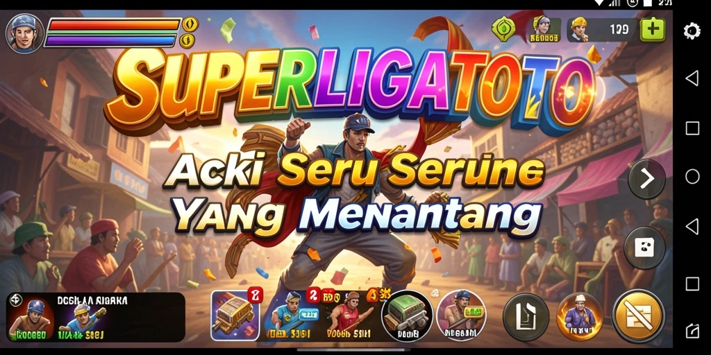 Tampilan seru dari pertarungan di SUPERLIGATOTO dengan karakter yang beraksi.
