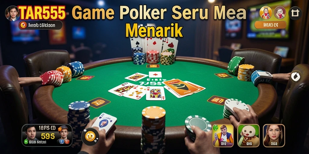 Gameplay TAR555 yang mendebarkan di meja poker.