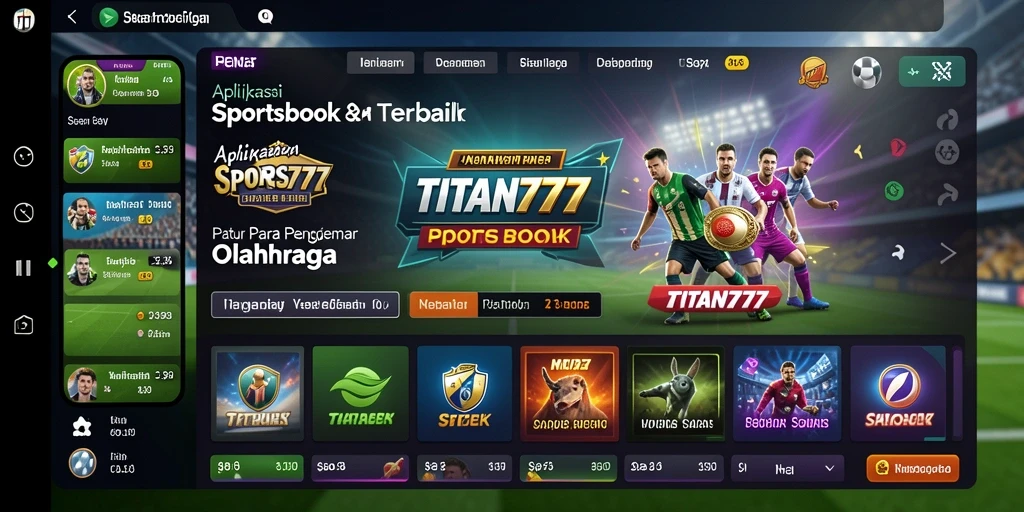 Tampilan gameplay dalam aplikasi Sportsbook TITAN777 yang mendebarkan.