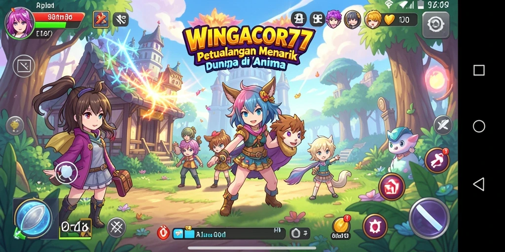 Tampilan gameplay <strong>WINGACOR77</strong> dengan karakter Anime beraksi.